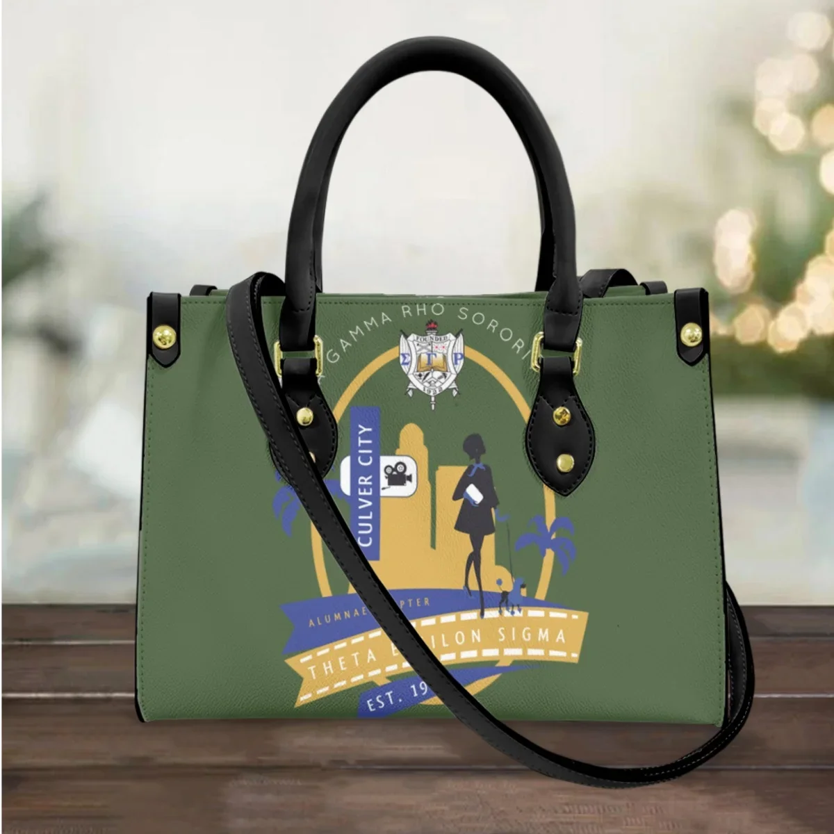 

Sigma Gamma Rho Pattern Women's Luxury Pu Leather Shoulder Bag 2023 Girls Fashion Handbag Large Capacity Party Vintage Clutch