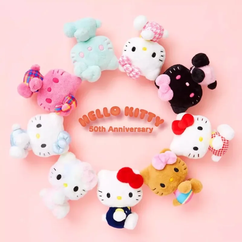 Japan Sanrio HelloKittys 50th Anniversary Limited Doll 24 Color Collection Plush Toys Collection Doll for Children Birthday Gift