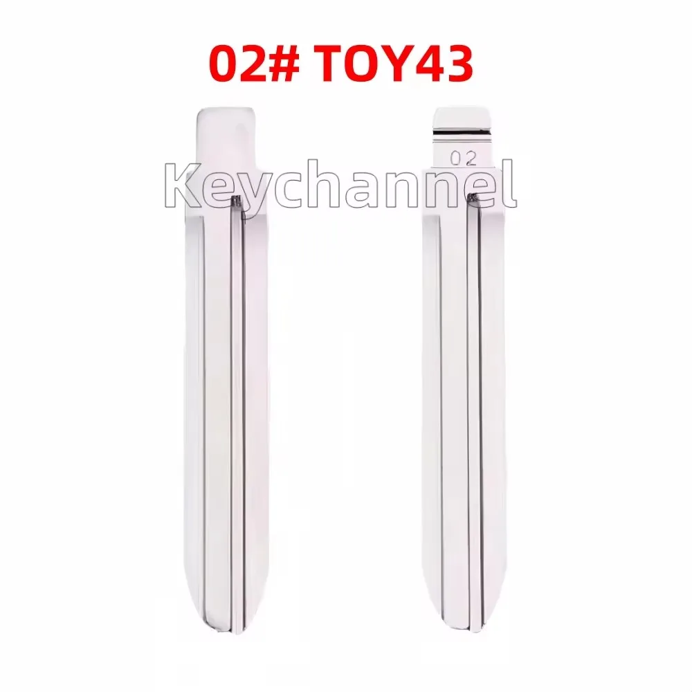 Keychannel 10 szt. TOY43 Ostrze kluczyka samochodowego 02 #   KD Key Blank dla Toyota VITZ Yaris Corolla Camry RAV4 Hilux dla pilota KEYDIY Xhorse