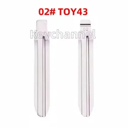 Keychannel 10 szt. TOY43 Ostrze kluczyka samochodowego 02 #   KD Key Blank dla Toyota VITZ Yaris Corolla Camry RAV4 Hilux dla pilota KEYDIY Xhorse