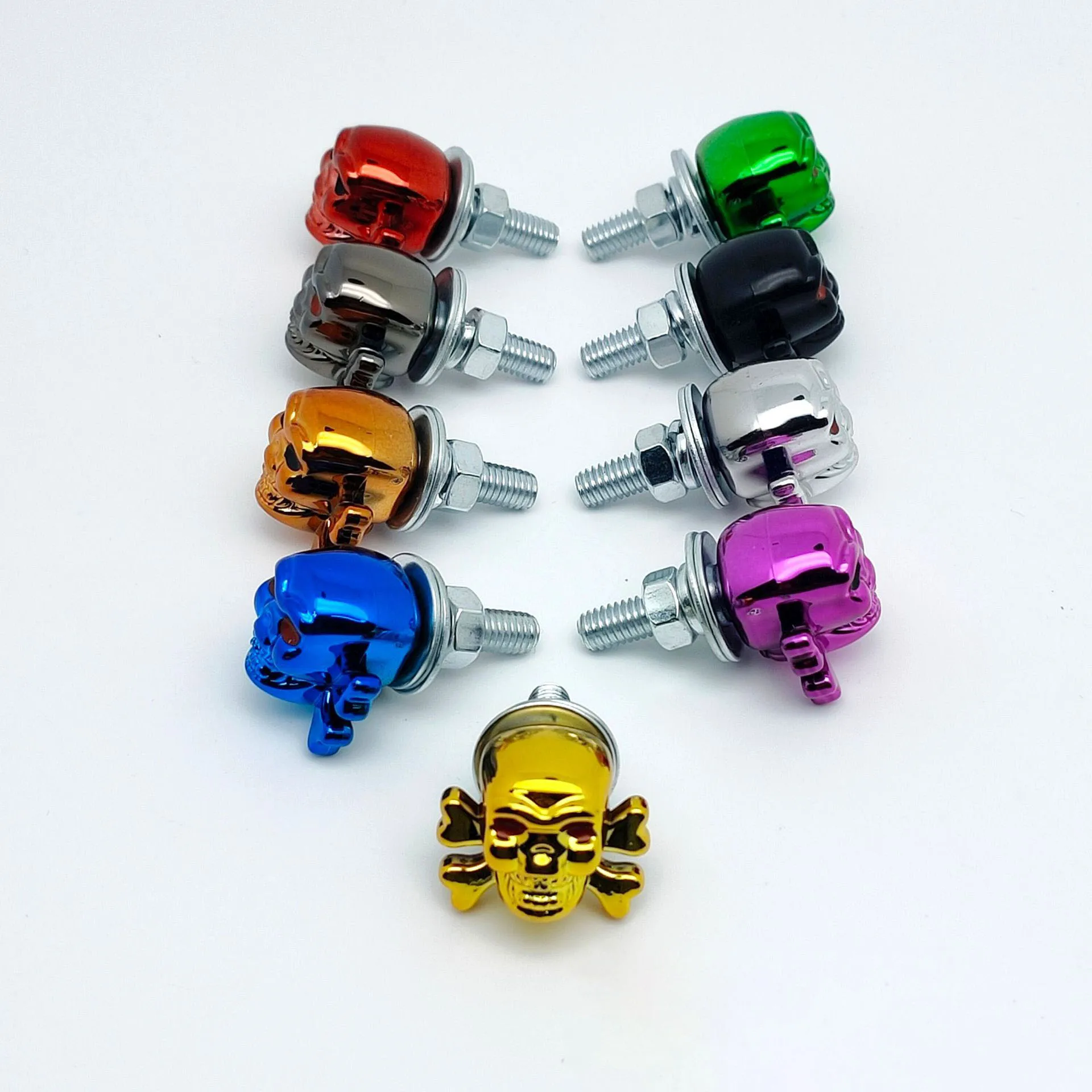 

1PC 3D Skull License Plate Screws With Bone Head Standard For Cars Motorcycles Ornamental Carbon Steel Screw Decoration