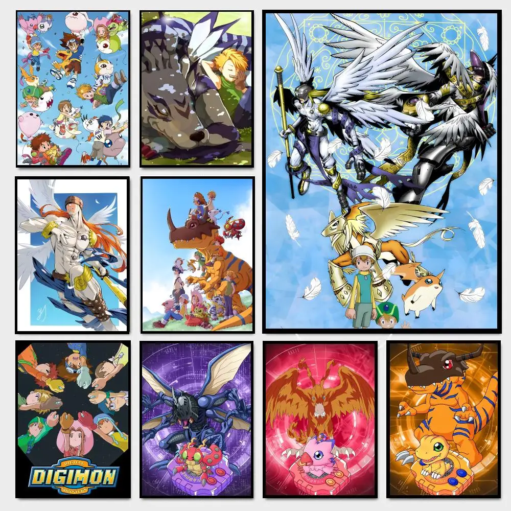 Anime Digital Monster Digimon Poster Painting Prints Wall Art Picture Film Room Home Bar Cafe Decor Home  Mural
