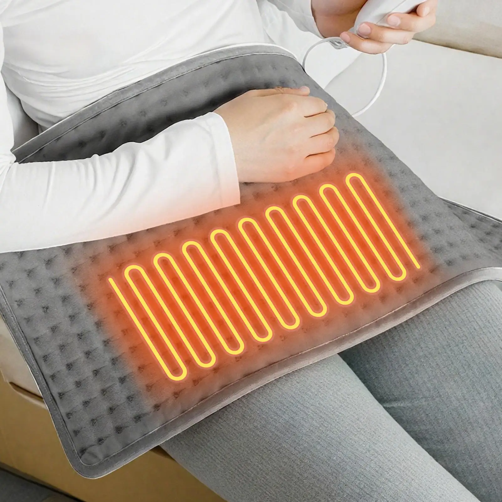 Portable Electric Heating Pad Adjustable Temperature Auto Off for Neck Back Pain Relief Men Women Elderly Menstrual Cramps