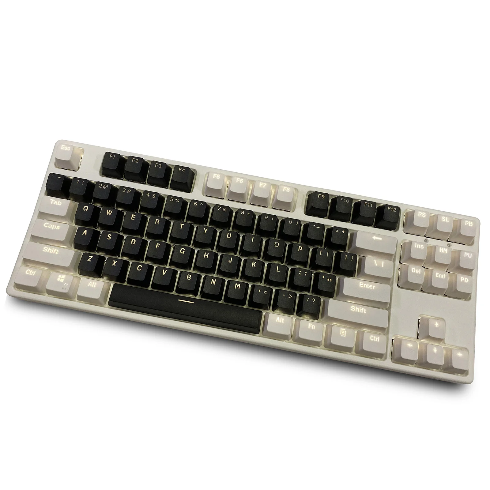 White Black RK 87 Keys PBT Keycaps OEM Profile Double Shot Backlit Keycap For Wooting MX Switch Mechanical Keyboard