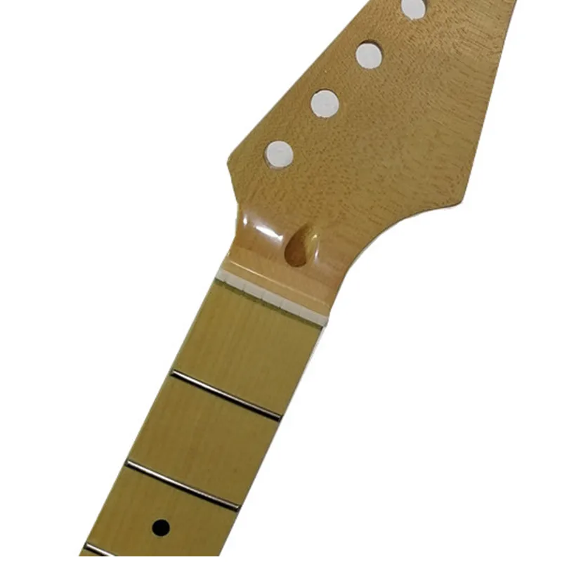 21 22 Bünde Ahorn E-Gitarrenhals Ahorn Griffbrett Einlegearbeit Punkte Glänzende Lackierung Gitarrenzubehör Teile – Detail 3
