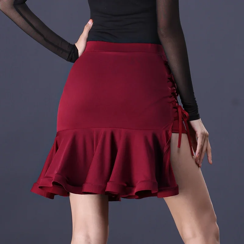 Falda de baile latino para mujer, traje de baile latino, ropa de práctica, falda de baile latino, vestidos de competición de baile de salón