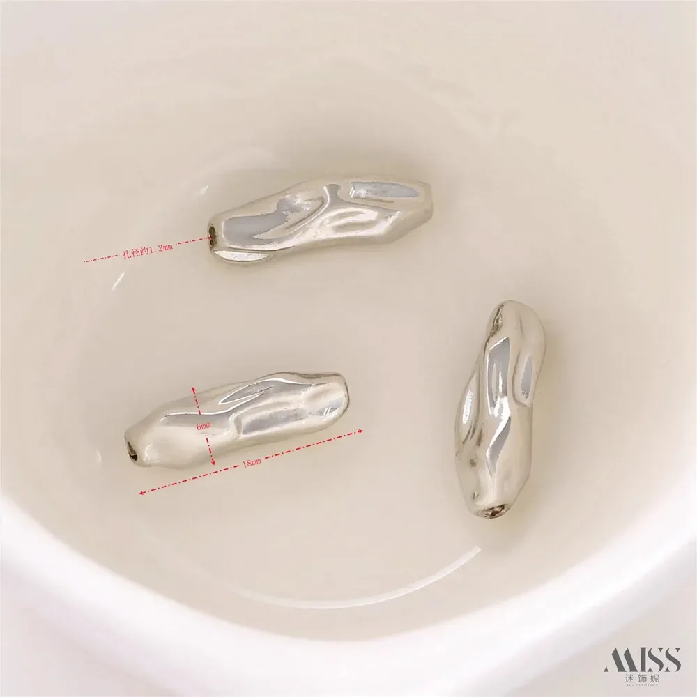 

14 К Золотая сумка, сохраняющая цвет, длинные бусины-трубочки в стиле барокко, нерегулярные вогнутые и выпуклые полоски, бусины, браслет, ожерелье, аксессуары