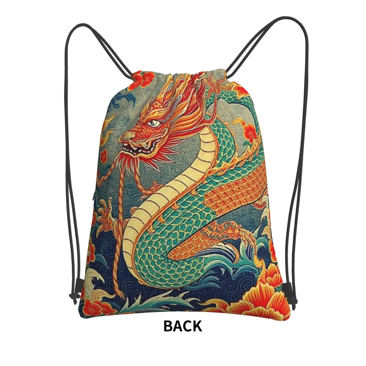 Chinese Dragon Asian Oriental Style Art Backpacks Portable Drawstring Bags Sports Bag Book Bags for Man Woman School