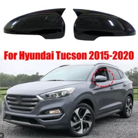 Par de cuernos de buey, cubierta de espejo retrovisor lateral de cristal, molduras de Marcos, tapas de espejo lateral para Hyundai Tucson 2015-2020, accesorios para automóviles