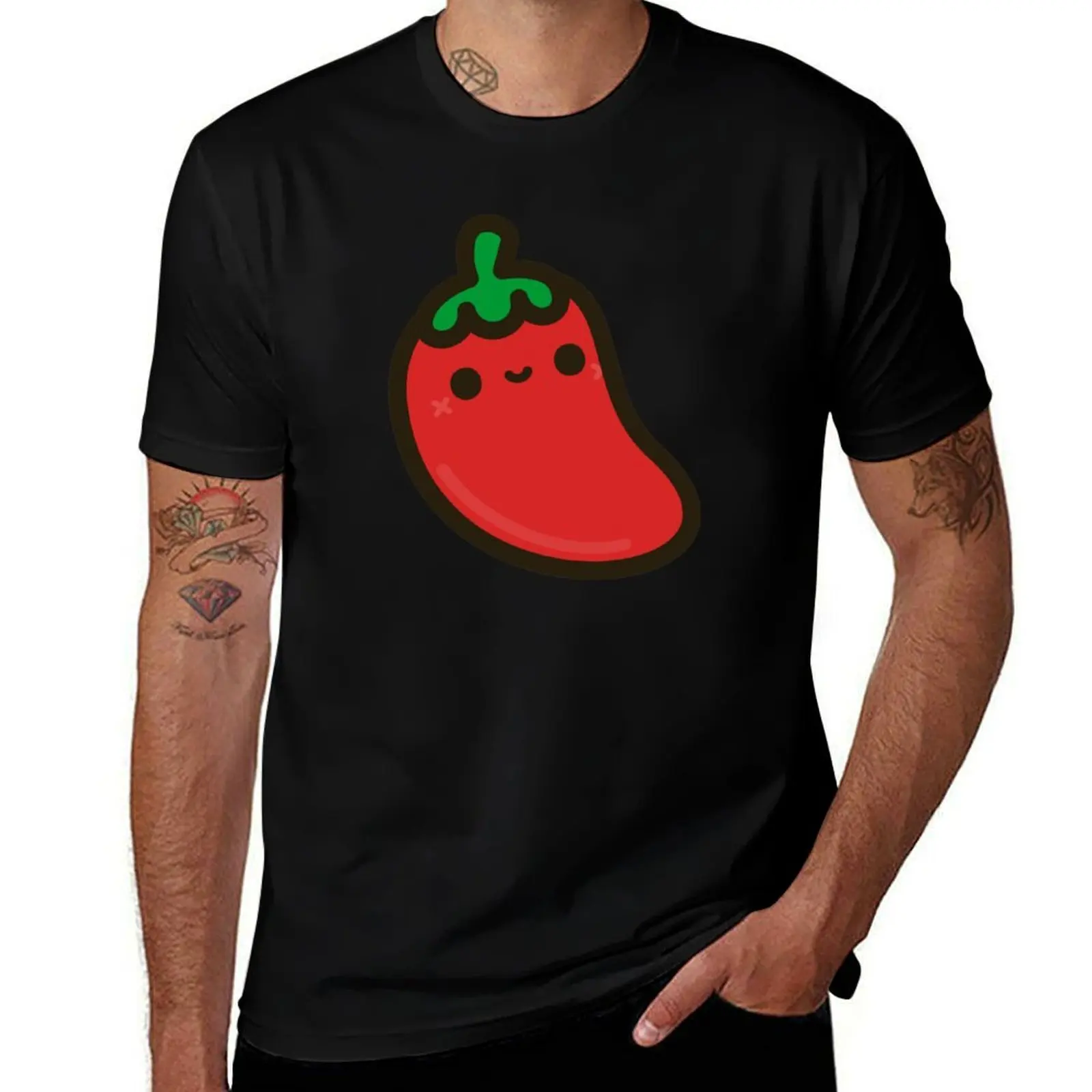 Cute chilli T-Shirt Basic Crew Neck Short Sleeve Top T-Shirt
