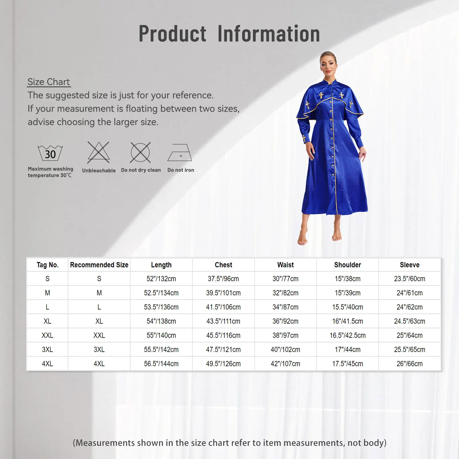 Túnica de ministro de la Iglesia del clero de sacerdote con estola Thobe, vestiduras de manga larga para mujer, disfraz de fiesta de sacerdote católico, disfraz de Halloween