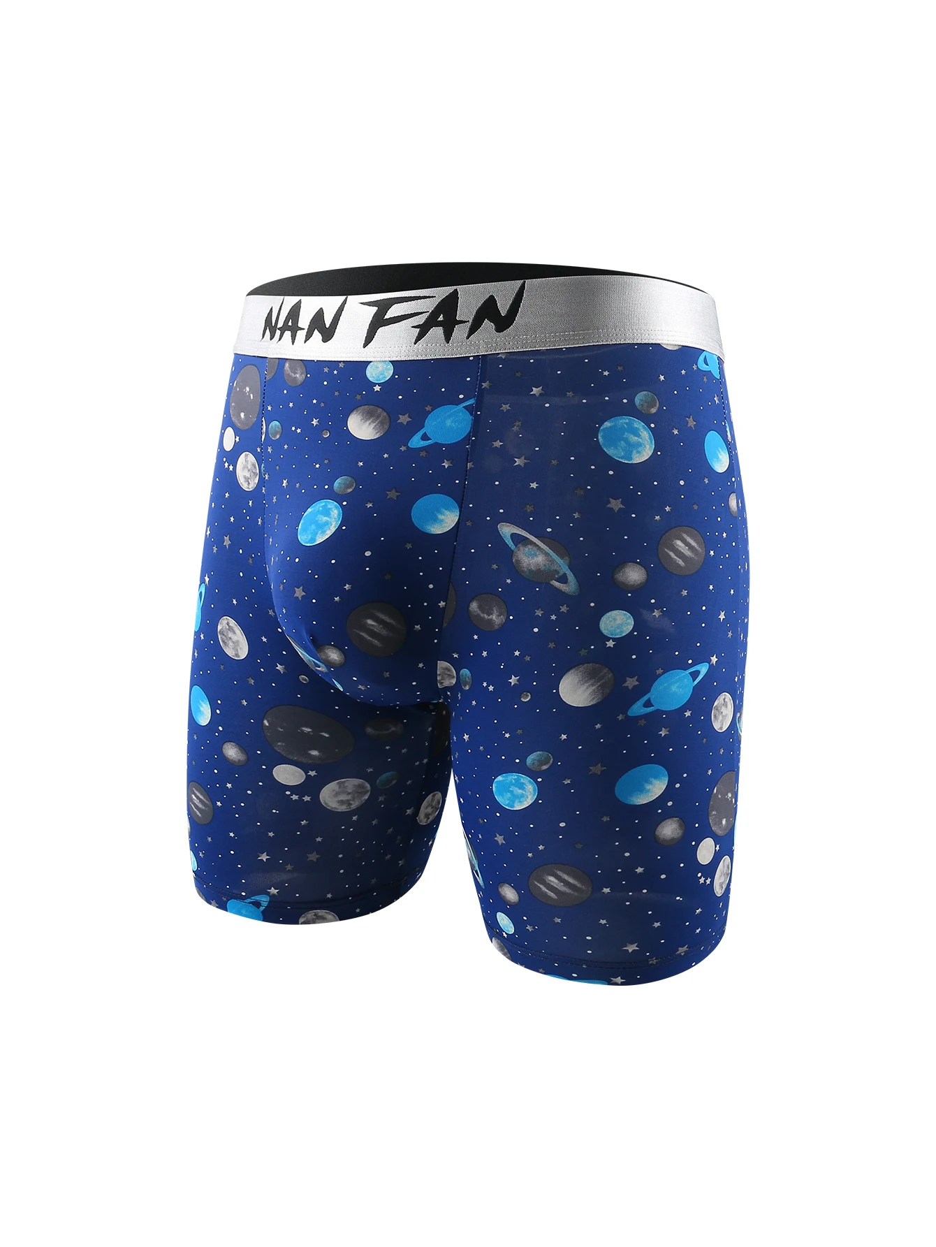 Nan Fan Men\'s Underwear Printed Ice Silk Anti Wear Leg Block Sports Running Boys\' Four Cornered Pants with Flat Corner Long Pant