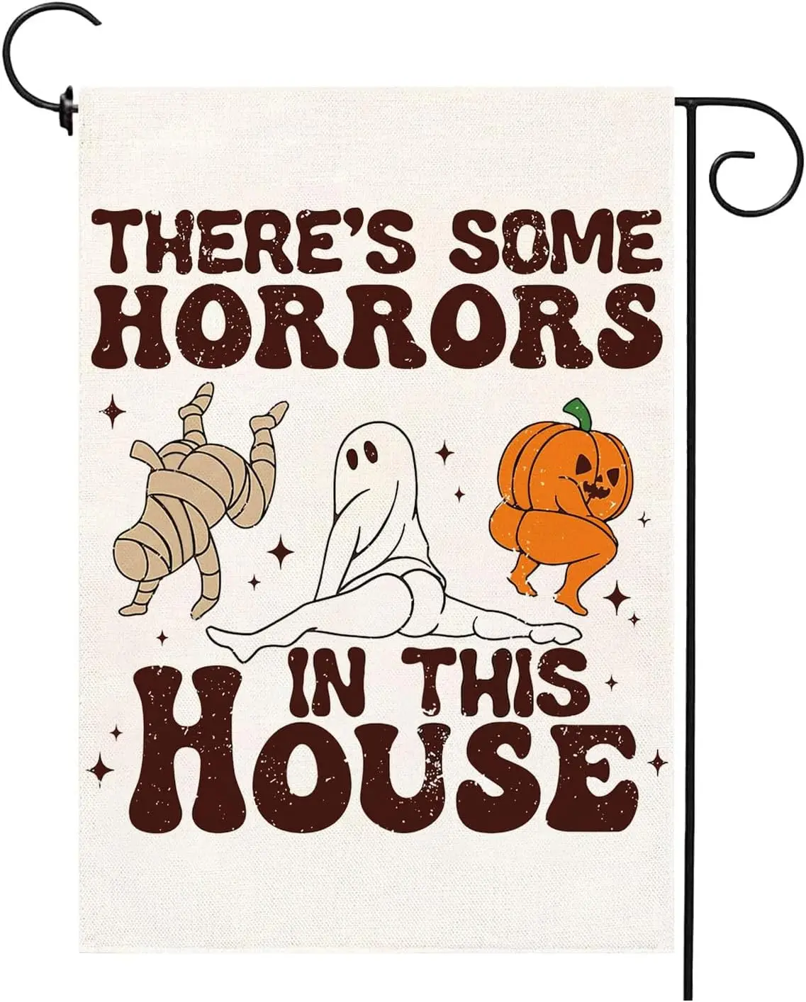 There is some horrors in the housae,Halloween Garden Flag，12x18 Inch Double-sided Horror Pumpkin Ghost Pattern House Flag fo GGX