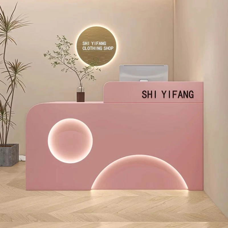 モダンなホテルの受付デスク、ショップ、ビューティーバー、高級レストラン、エグゼクティブ受付デスク、ディスプレイ、モストラドール、商業用家具