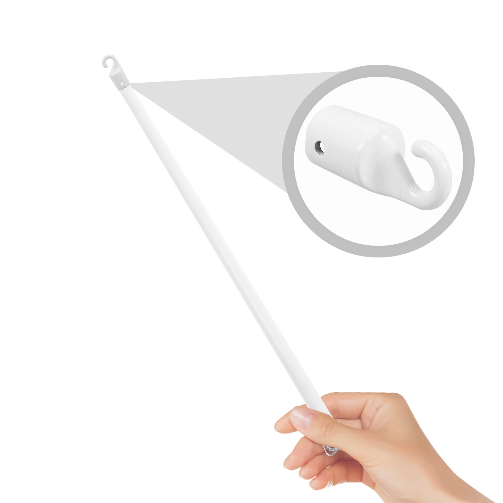 

2pcs White Plastic Wand Tip Hooks Lightweight Blind Replacement Hanger For Curtain Rod Hook Blinds Parts Repair