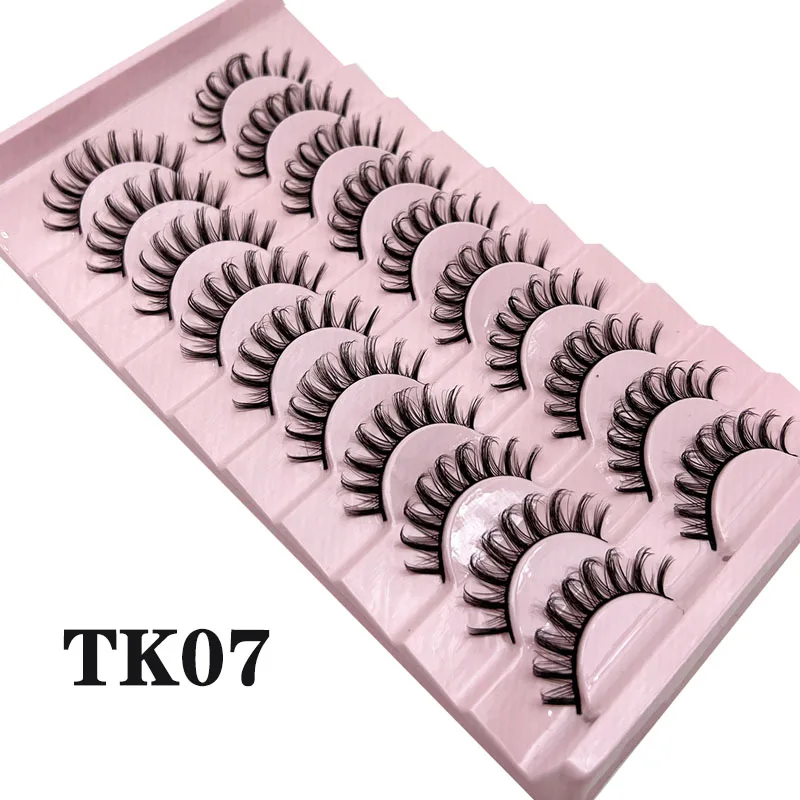 Russische Streifenwimpern 10 Paar Flauschige Kunstnerzwimpern 3D Falsche Wimpern Russische Volumen-Wimpern Künstliche Wimpern Giveaway Make-up – Detail 10