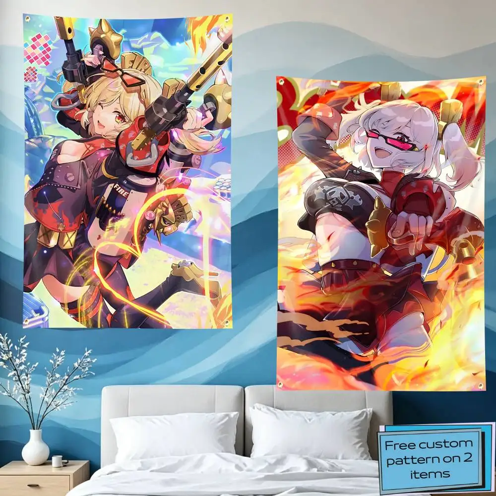 Grill Girl B-Burnice White Flag Tapestry Banner for Bedroom Living Room Outdoor Camping Custom Supported