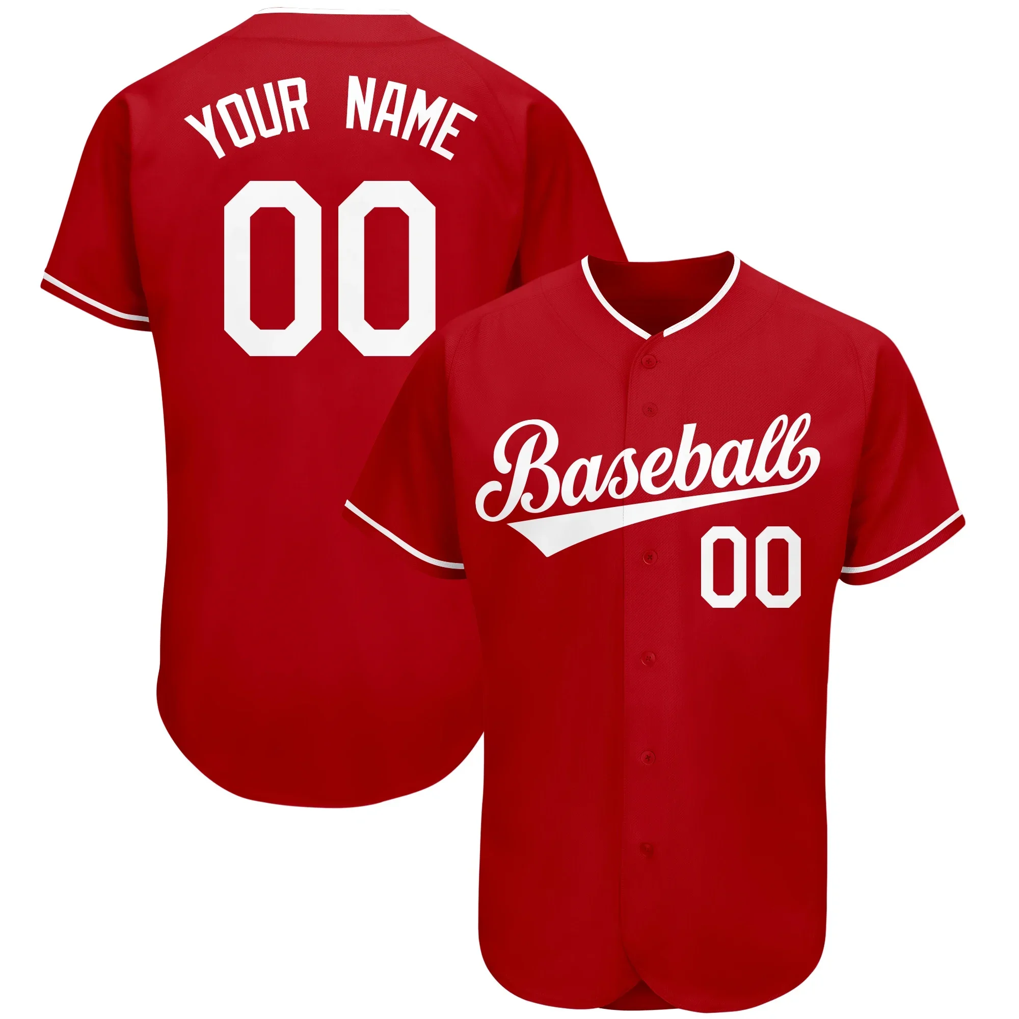 Wholesale Printed Baseball Jersey for Cheap，Custom Sporting Jerseys With Team Name/Number，Full Sublimated Training Shirts V-NECK