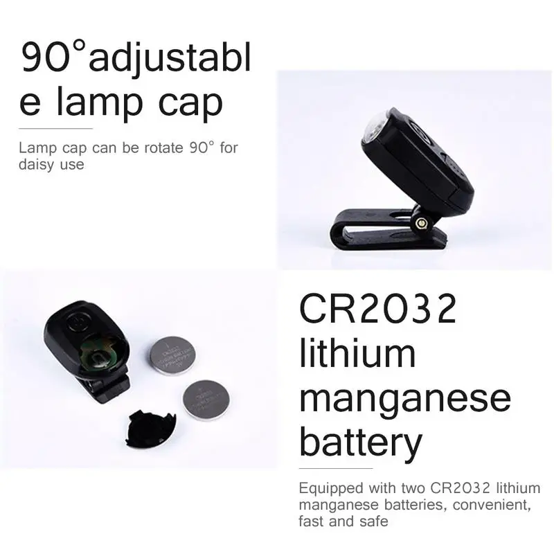 Draagbare 3 * Led Koplamp 90 Graden Draaibare Clip-On Hoed Licht Handen Gratis Heldere Kap Licht Koplamp Voor Kamperen Vissen Jacht