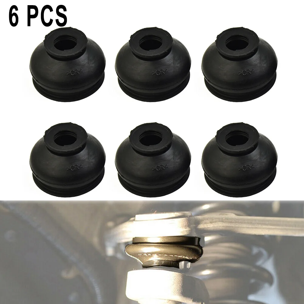 6Pcs Dust Boot Covers Ball Socket Joints Rubber Dust Cover Covers Track Rod End Kit Suspension Steering Car Truck Accessories