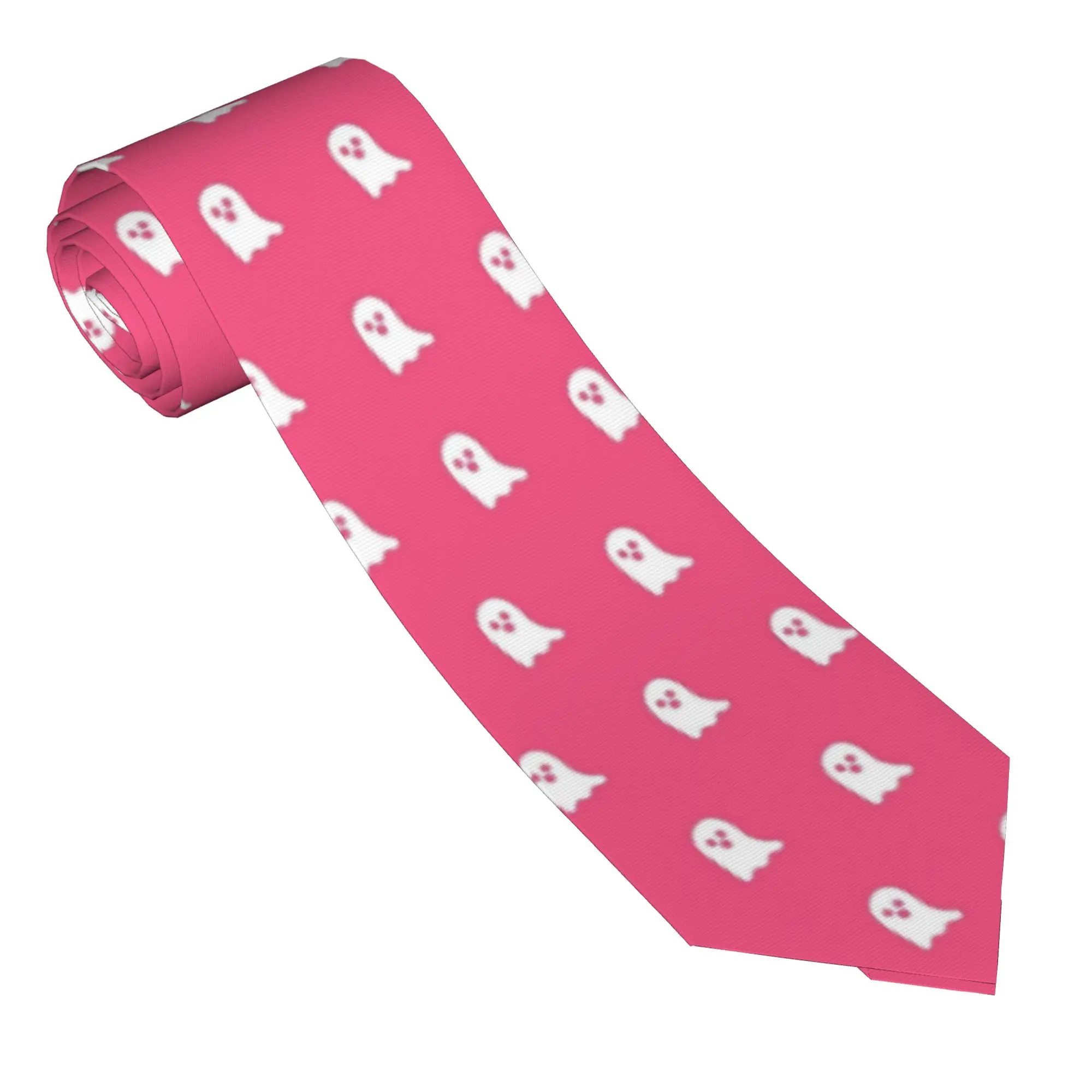 Pink Ghosts Halloween Men Women Necktie Slim Polyester 8 cm Wide  Neck Ties for Mens Shirt Accessories Gravatas Wedding Business