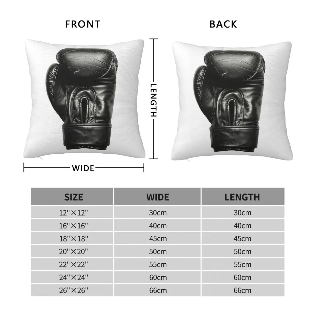 Solitary Boxing Glove Square Pillowcase Polyester Linen Velvet Creative Zip Decor Car Cushion Cover
