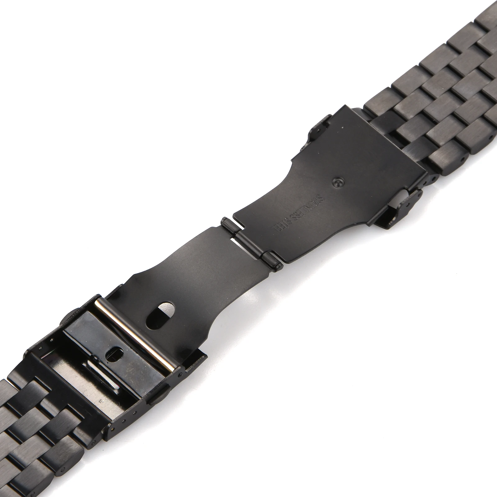 قسط جودة الفضة/أسود 20/22/24 مللي متر الإفراج السريع الصلبة الفولاذ المقاوم للصدأ حزام (استيك) ساعة حزام نهاية مستقيمة سوار ربط