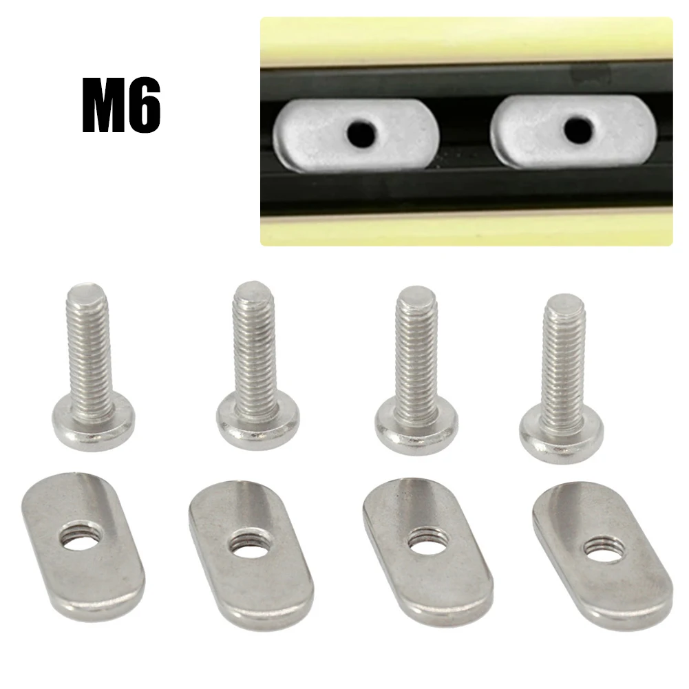 Sporting Goods Track Nut Kayak Canoe Rail Mounting System Silver Accessories Stainless Steel Screw High Quality