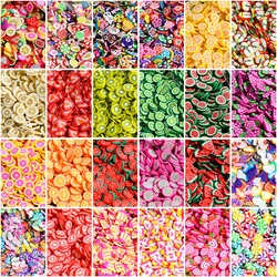 1000pcs/bag 3D Fruit Slices Kawaii Polymer Clay Strawberry Lemon Nail Art Charms For Nail Art Decoration Flatback Rhinestones