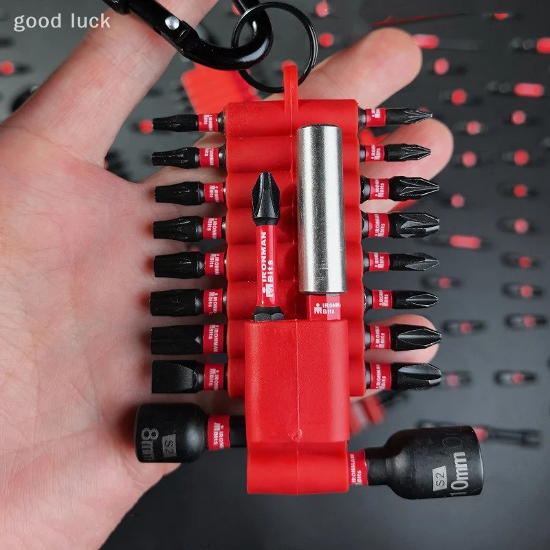 1 Set Bit Multi Driver Baja S2 Magnetik dan Kit Mata Obeng Impact Tempat Bit dengan Lengan Organizer