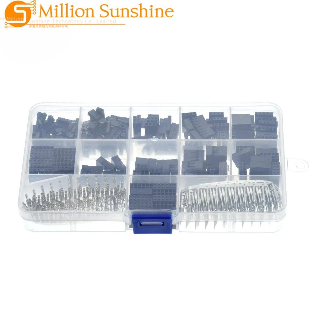 620pcs/set 2.54mm Male + Female Dupont Wire Jumper Line Cable 1/2/3/4/5/6/8 Pin Header Connector Electronic DIY Kit