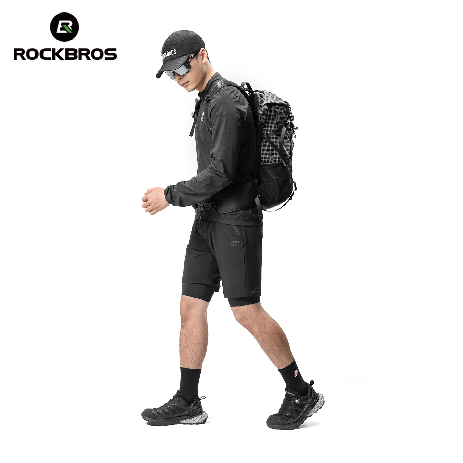 ROCKBROS Lekkie kurtki rowerowe Wiatroszczelna wiatrówka rowerowa Odblaskowa, oddychająca kurtka do biegania Płaszcz męski z zamkiem błyskawicznym YKK — zdjęcie 5