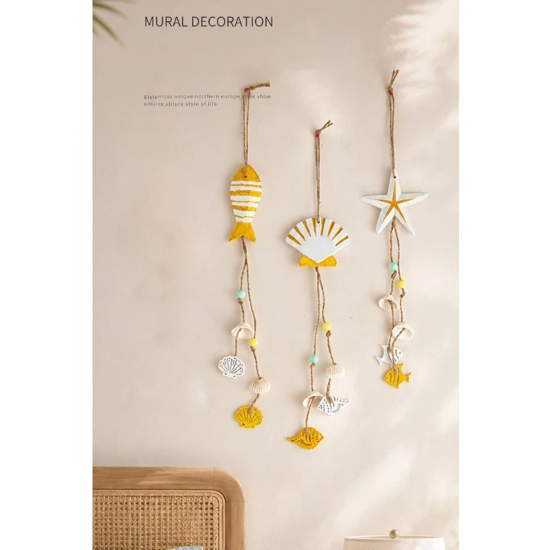 92MF Bedroom Playroom Classroom Hallway Wall Piece with Rope Cord for Coastal Ocean Theme Entry Area Home Display