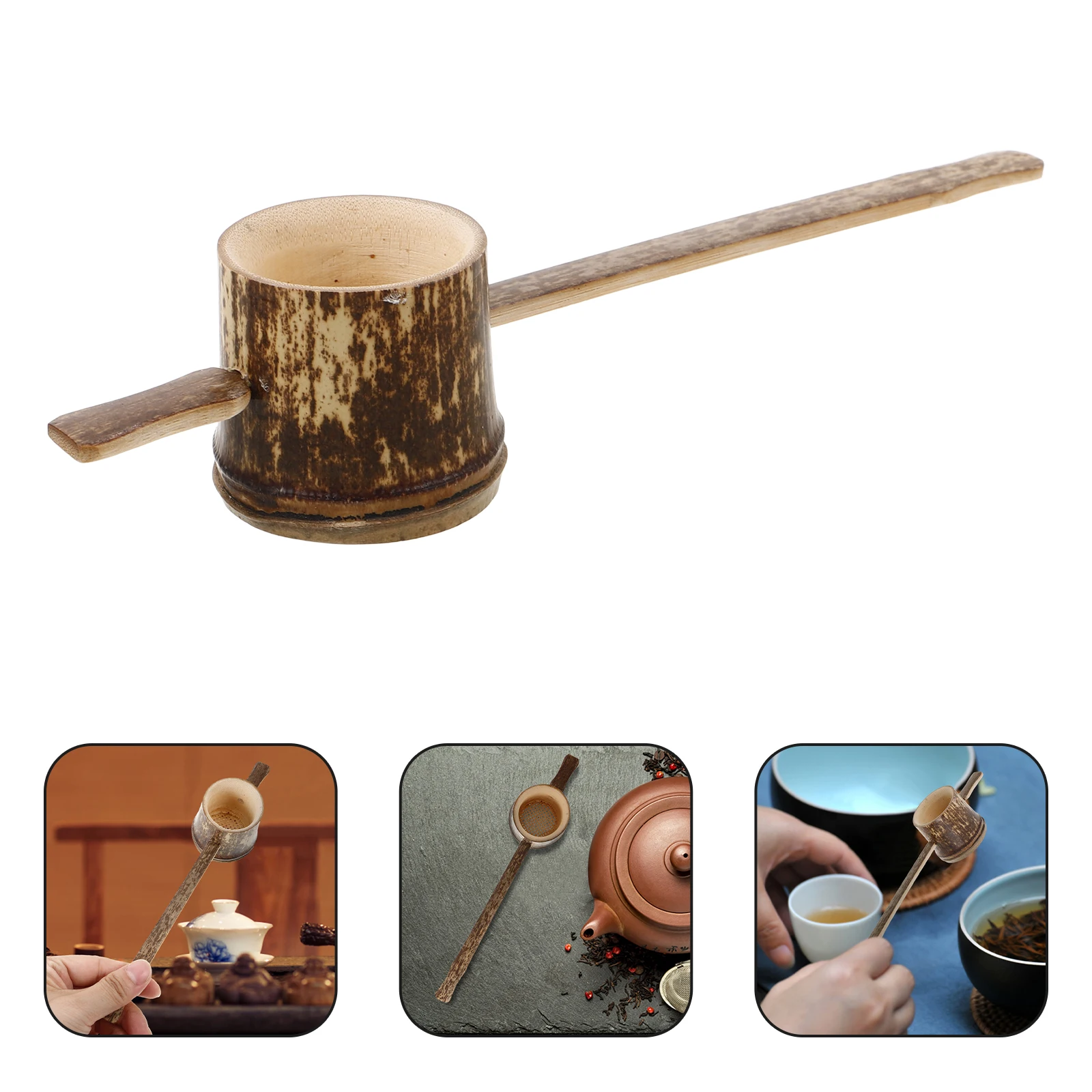 Theelekscheider Losbladige zetgroep Handgemaakte filter Bamboe zeef Handleiding