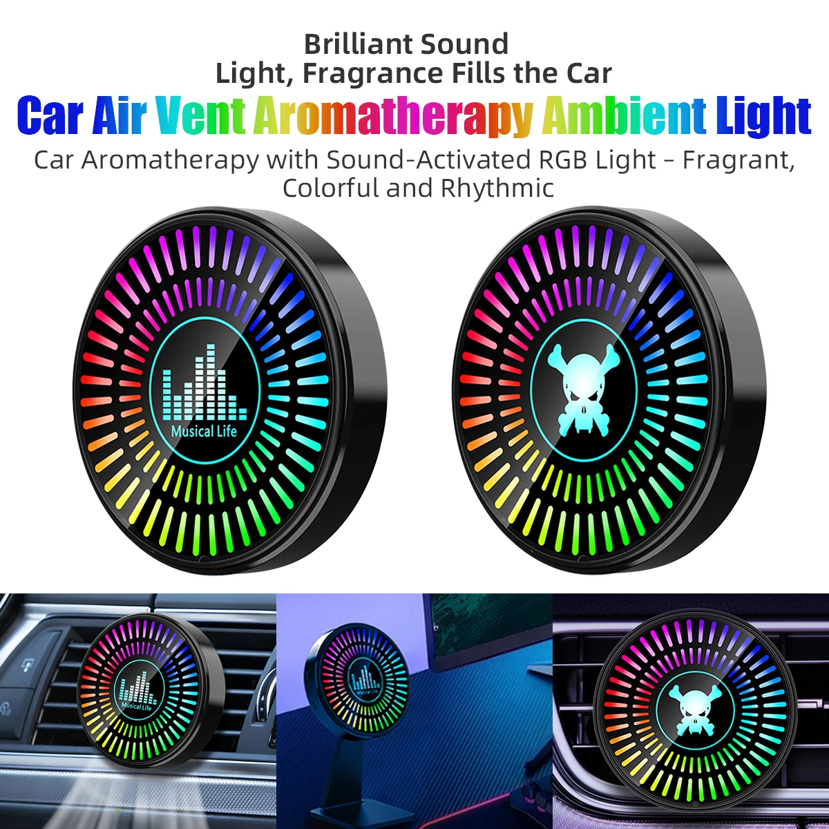 Led Music Sound Control Pickup Light Rhythm Lamp RGB Car Ambient Light Adjustabl Automotivo Strip For Automobiles Family Party