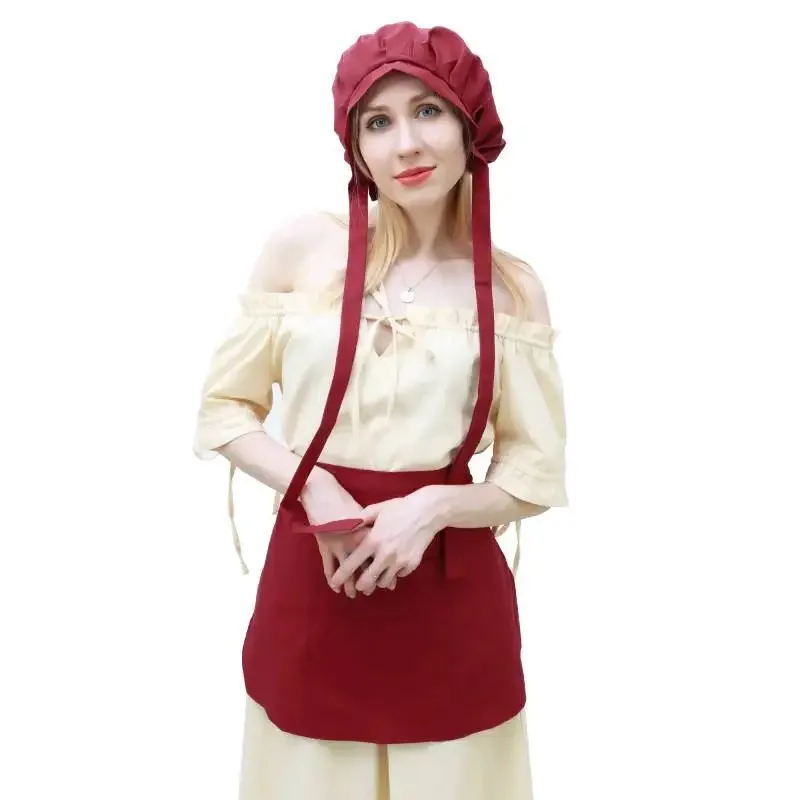 DAZCOS القرون الوسطى اصطف بونيه مع العصابات واسعة عصر النهضة البراري ممسحة قبعة للنساء تأثيري حلي الإكسسوار نمط خمر