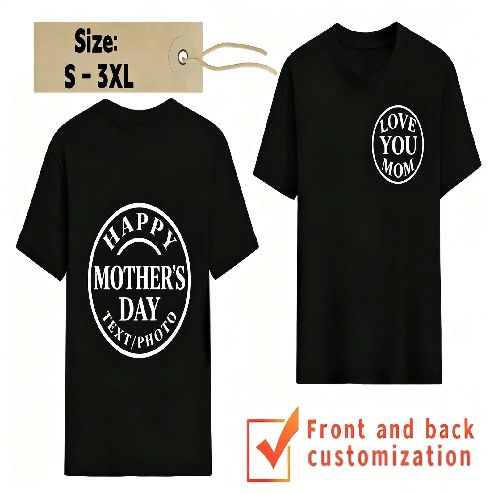 10Pcs Custom Front Back Print T Shirts Personalized Text Photo Cotton Crew Neck Short Sleeve Shirts Team Group Working Gift Tees — купить у AliExpress WW