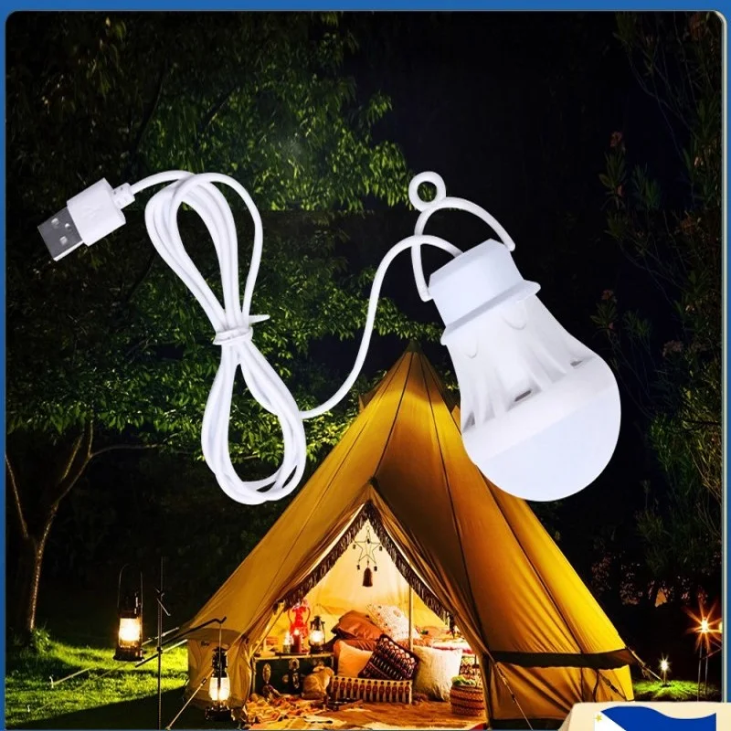 

3W Emergency Light Bulb Camping Lamp Bulb E27 5V USB Reading Lights Portable night market Emergency Light For Home Outdoor
