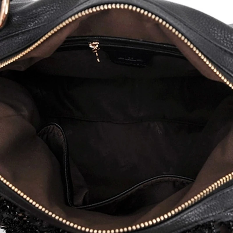 2022 New Women\'s Bag PU Leather Ladies Shoulder Bag Sequined Patent Leather Bag Casual Wild Hand Ladle Shoulder Bag Women