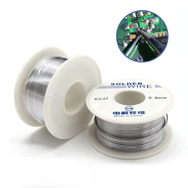 1/2/5pcs Solder Wire 0.8/1.0mm 50g/100g 63/37 Welding Wire 2% Flux Low Melting Point For Electric Soldering Iron