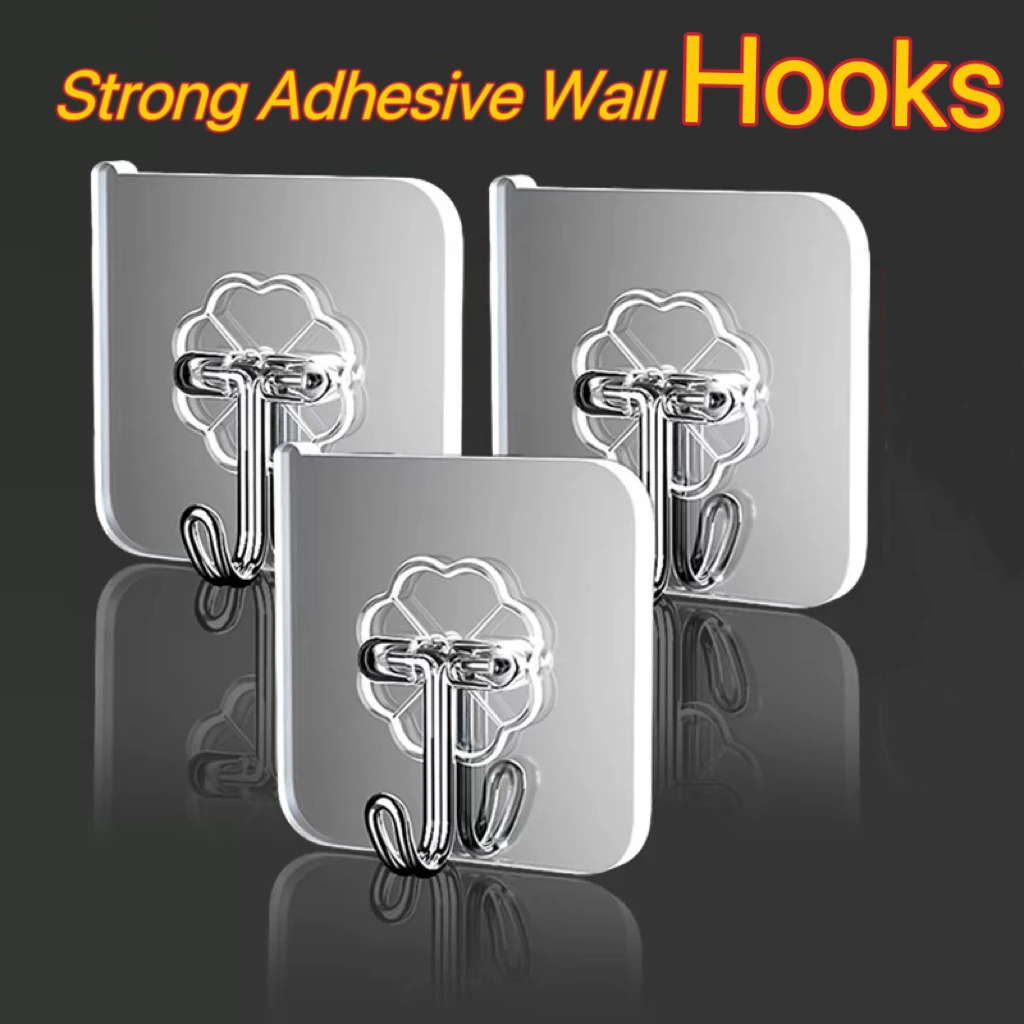 

Strong Self Adhesive Hooks Punch-free Door Wall Hangers Suction Heavy Load Rack For Kitchen Bathroom Accessories