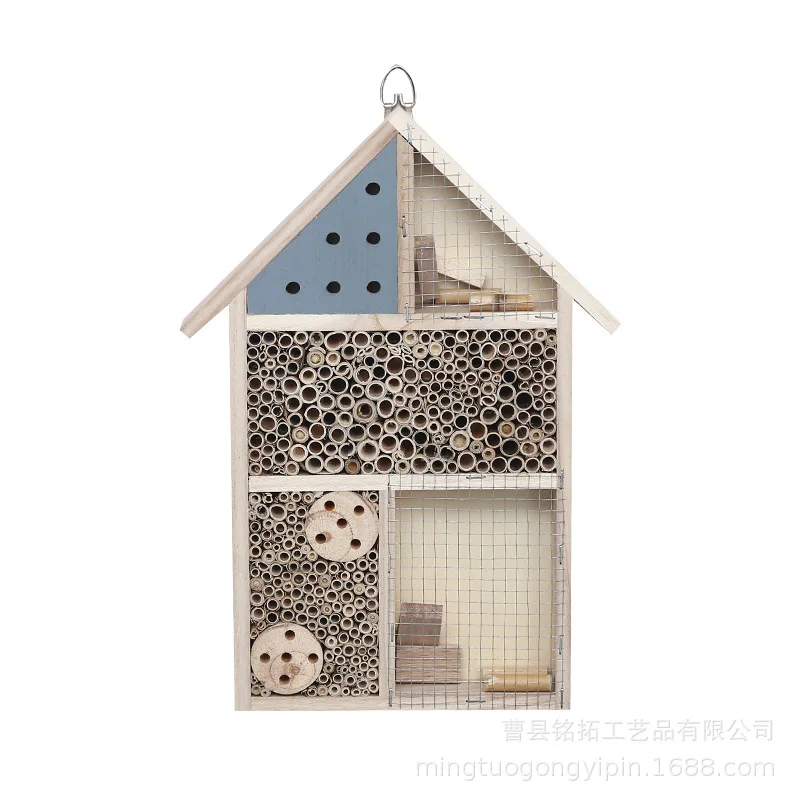 Wall‑Mounted Insect Bug Hotel Ornament, Garden Decor House for Attracting Insects & Observing Insect Breeding Reproduction