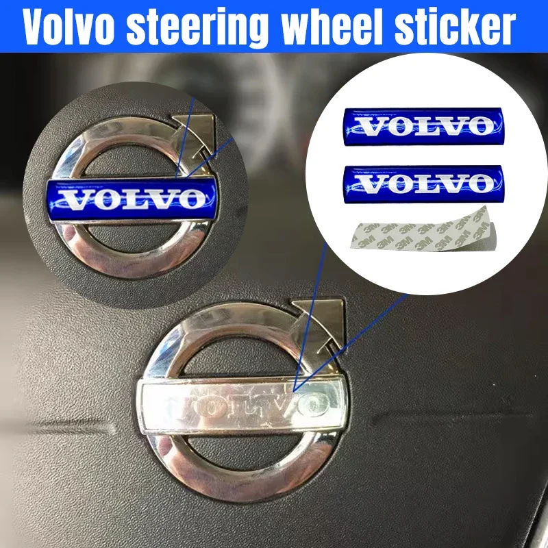 For Volvo XC60 S60L S60 S40 C30 XC90 S80L Front Grill Emblem badge Rear Trunk Badge Sticker Steering wheel sticker Accessories