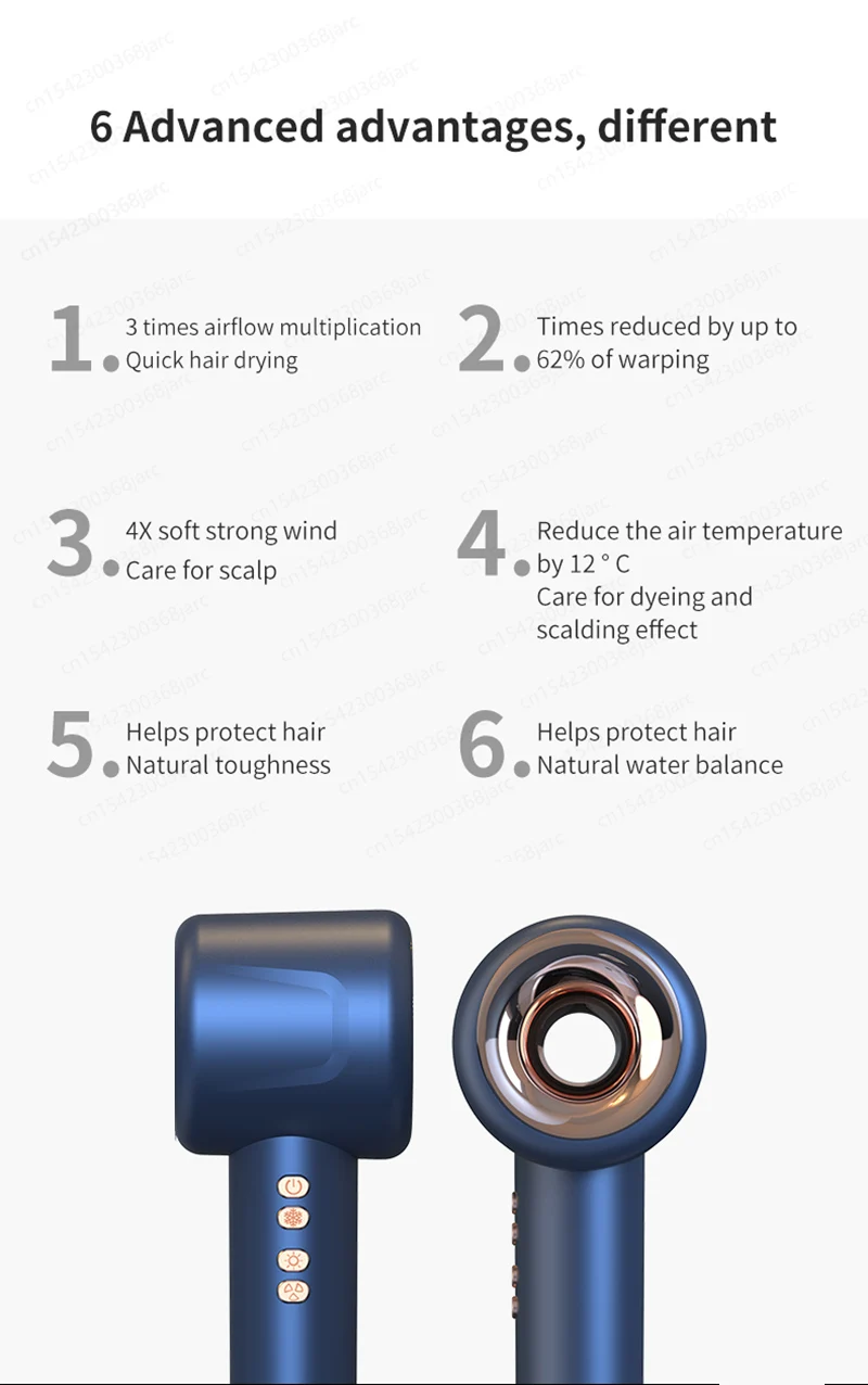 Profession elle Super Hair Dryer Haartrockner persönliche Haarpflege Styling negative Ionen Salon Werkzeug konstante Anion elektrische blattlose Haartrockner – Detail 5