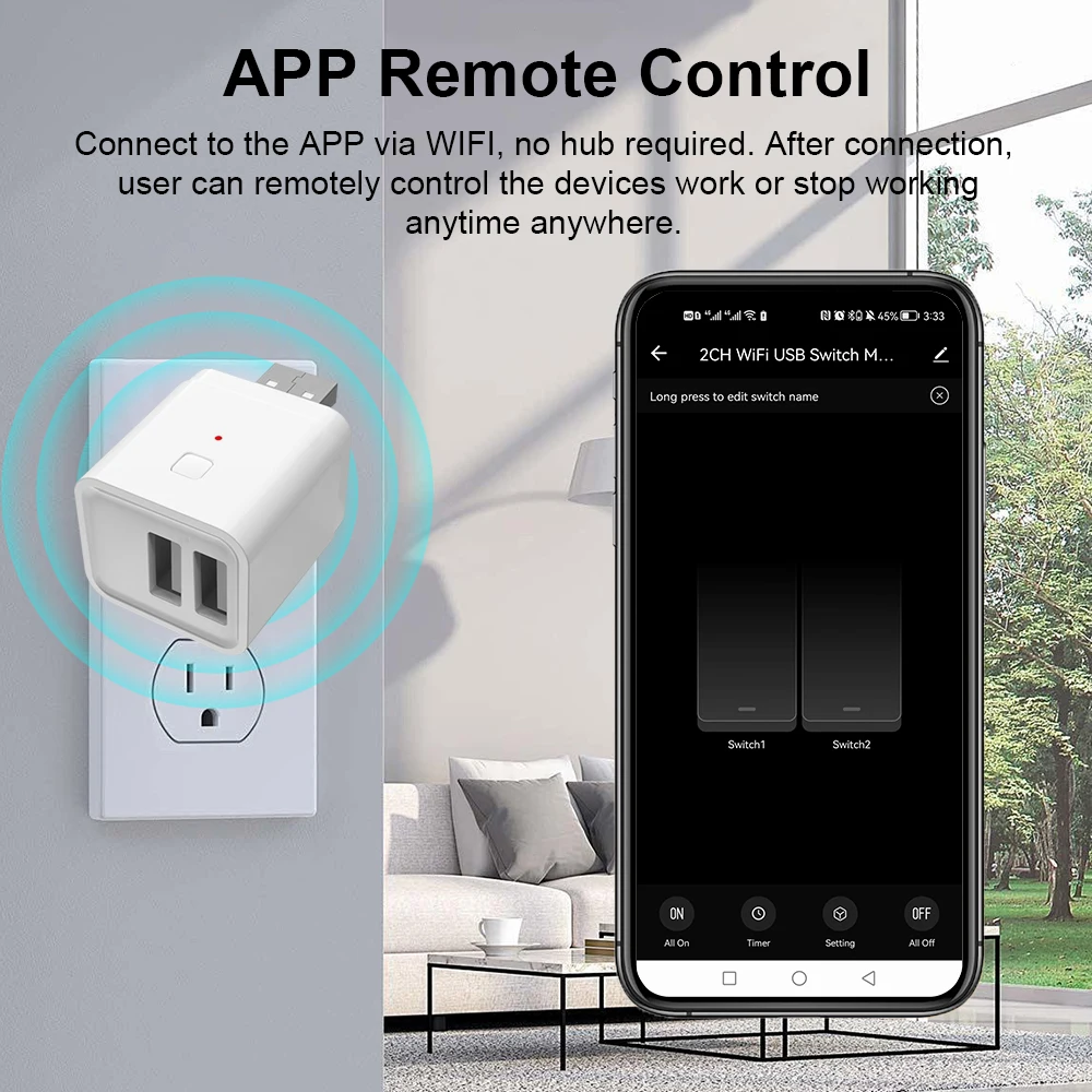 Tuya Smart WiFi Micro 1 2 3 interruttore adattatore USB 5V Mini adattatore di alimentazione USB controllo della vita intelligente tramite Alexa