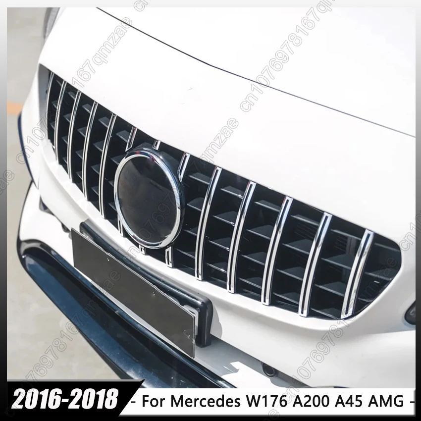 

GTR стиль для Mercedes Benz A-Class W176 A250 A200 A45 AMG 2016-2018 хэтчбек подтяжка лица автомобиля передняя решетка бампер крышка решетки