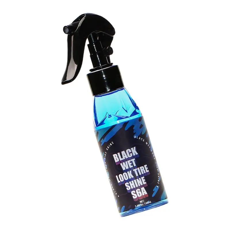 

High Gloss Tire Shine Wet Tire Dressing Tire Spray Extreme Tire Shine UV Protection Black Shine Spray Long-Lasting Wheel Cleaner