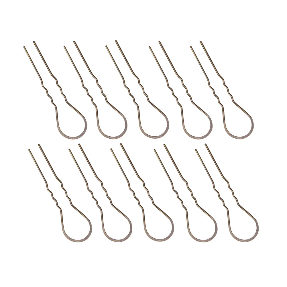 

10pcs Big Wave Hairpin Vintage Women Accessories U Shaped Hair Pins Metal Clips For Girls Bun Bobby Non Slip Easy Use Hair