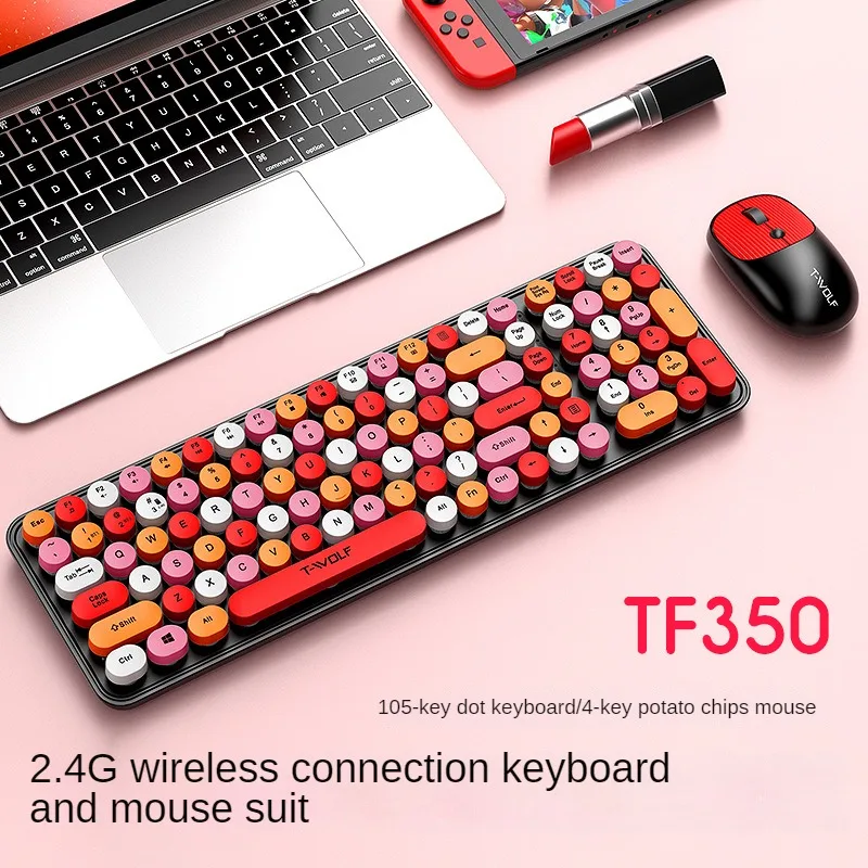 T-WOLF 2.4G Wireless Keyboard and Mouse Set For Notebook Laptop Mac Desktop  Game Office gaming accessories gaming keyboard