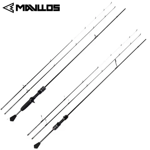 Mavllos 섬세한 라이트 카본 낚싯대 루어 0.6-8g 라인 2-6lb 중공 + 솔리드 2 팁 카본 BFS 캐스팅 낚시 스피닝로드